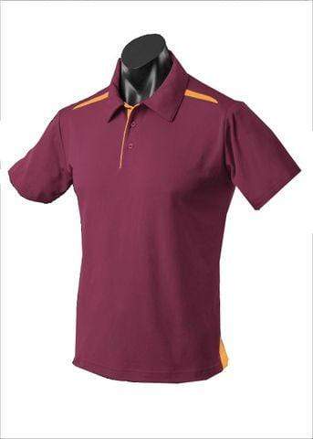 Aussie Pacific Men's Paterson Corporate Polo Shirt 1305 Casual Wear Aussie Pacific Maroon/Gold S 